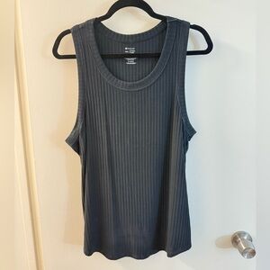 Women's Sleeveless Ribbed Top - Black